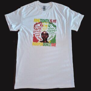 Juneteenth woman T-shirt with a Rhinestone Design on the back